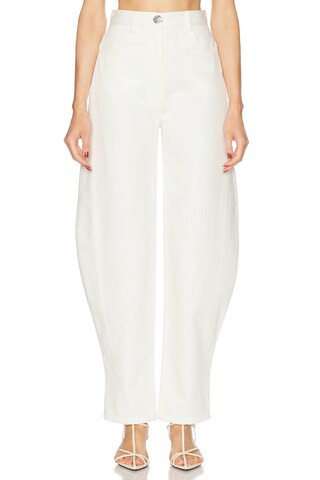 MATTHEW BRUCH High Waist Barrel Leg in White | FWRD 