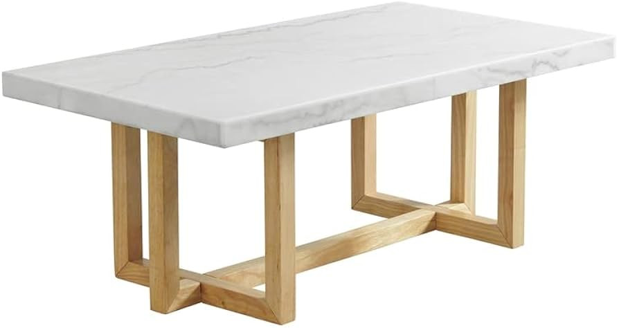 Picket House Furnishings Meyers Marble Rectangular Coffee Table in Natural | Amazon (US)