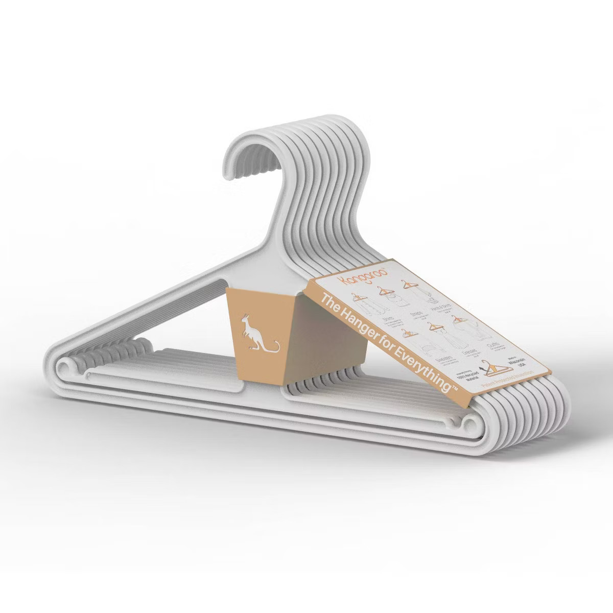 Kangaroo Hangers 10pk Original Clothes Hangers White | Target