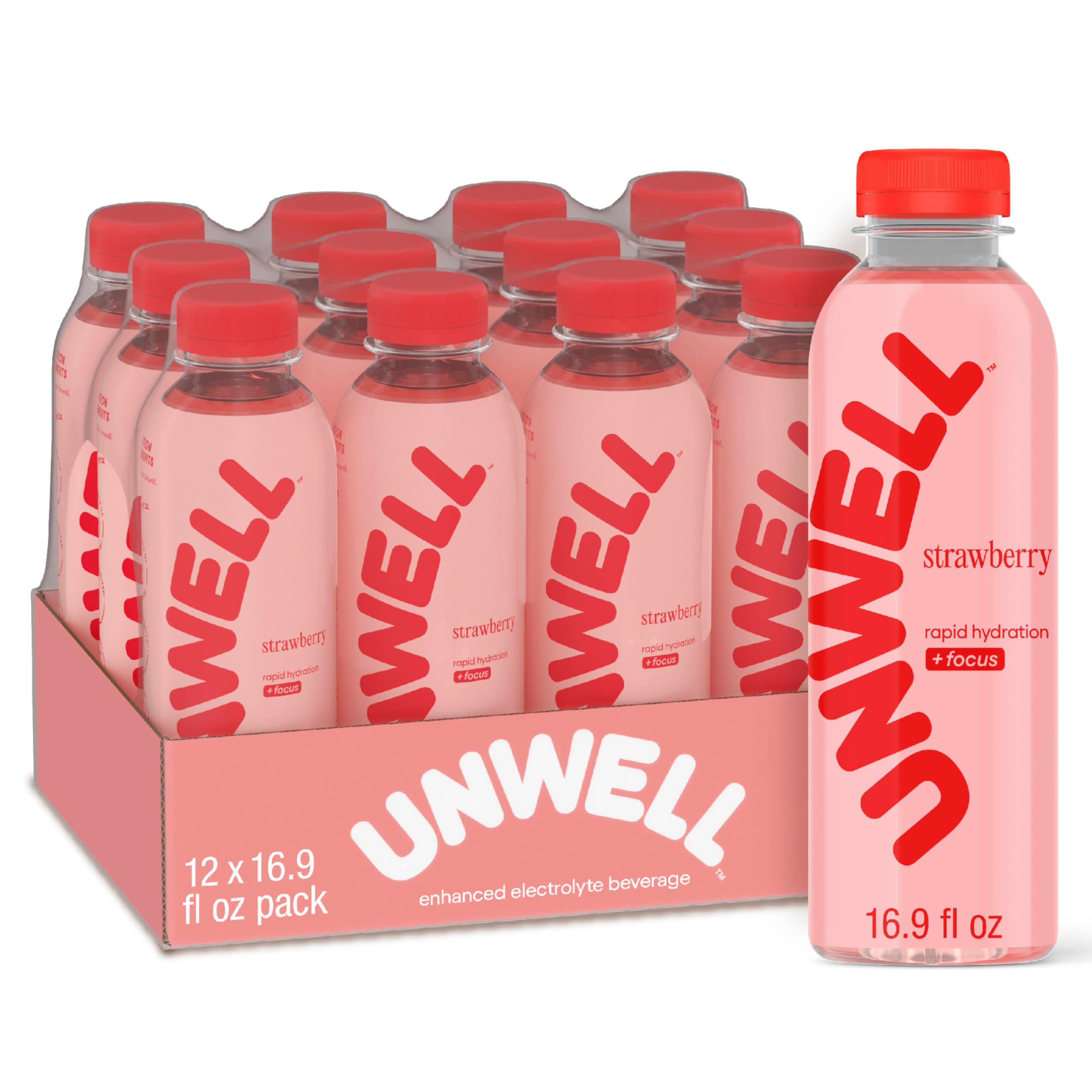 Unwell Hydration Electrolyte Drink For Rapid Hydration + Focus – Mango Citrus, 12 Pack | Amazon (US)