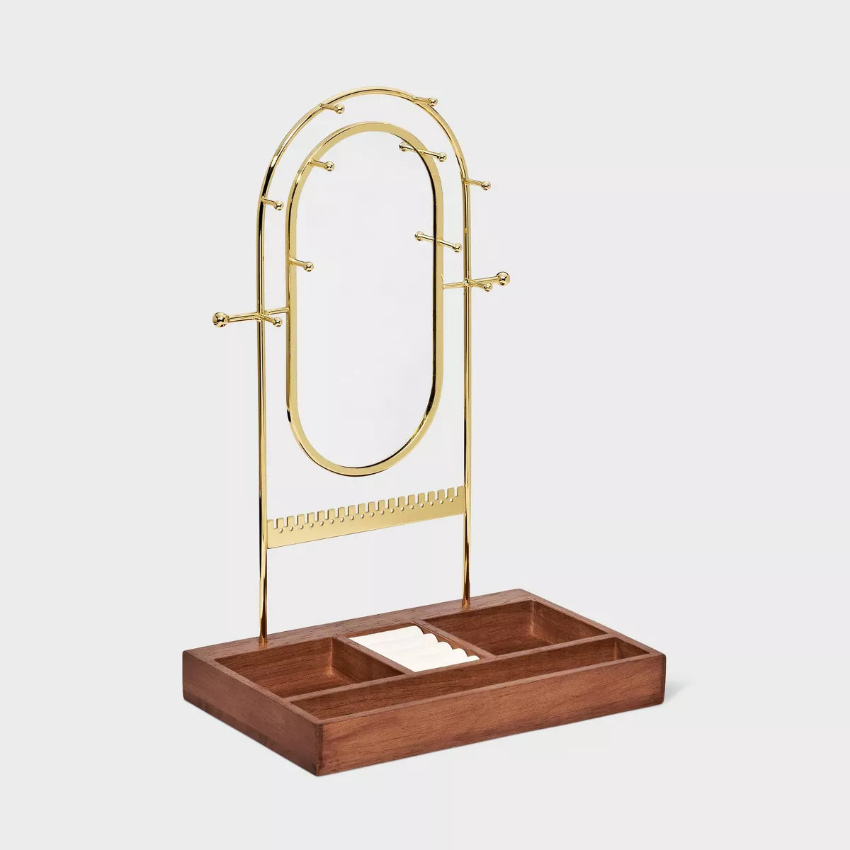 Oval Mirror Standing Jewelry Organizer - A New Day™ Brown/Gold | Target