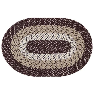 Better Trends Country Stripe Collection 100% Polypropylene Braided Rug, Burgundy | Belk