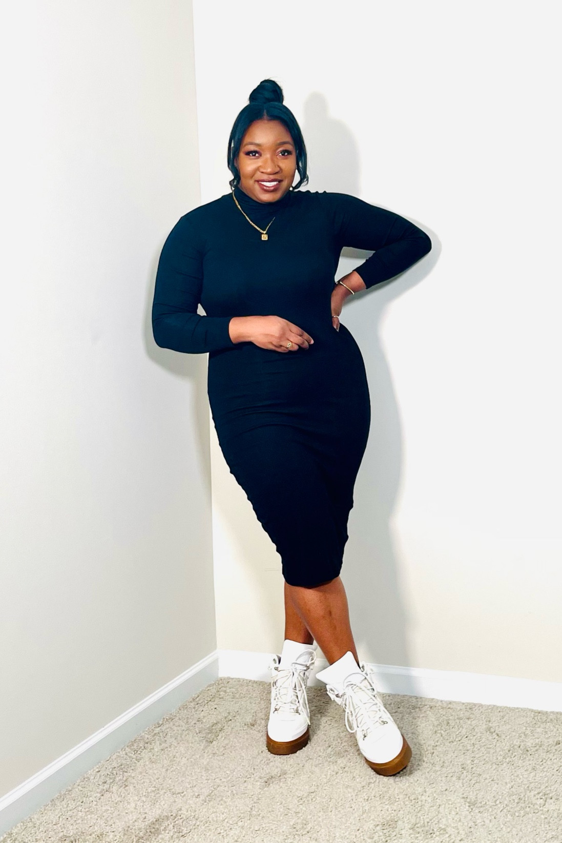 Size Large. Black turtle neck dress from H&M

#LTKSeasonal #LTKstyletip #LTKunder50