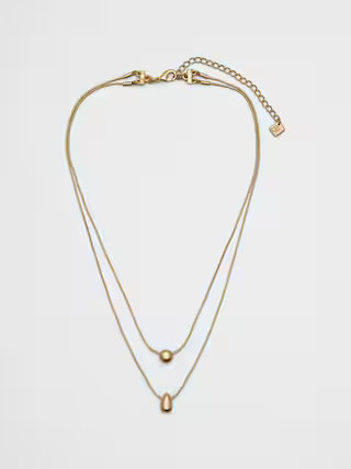 Layered Metal Pendant Necklace | Banana Republic Factory