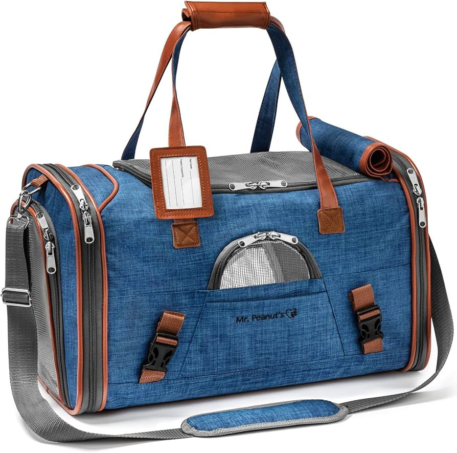 Mr. Peanut's Airline Approved Soft Sided Pet Carrier, Low Profile Gold Series Tote, Premium Brand... | Amazon (US)