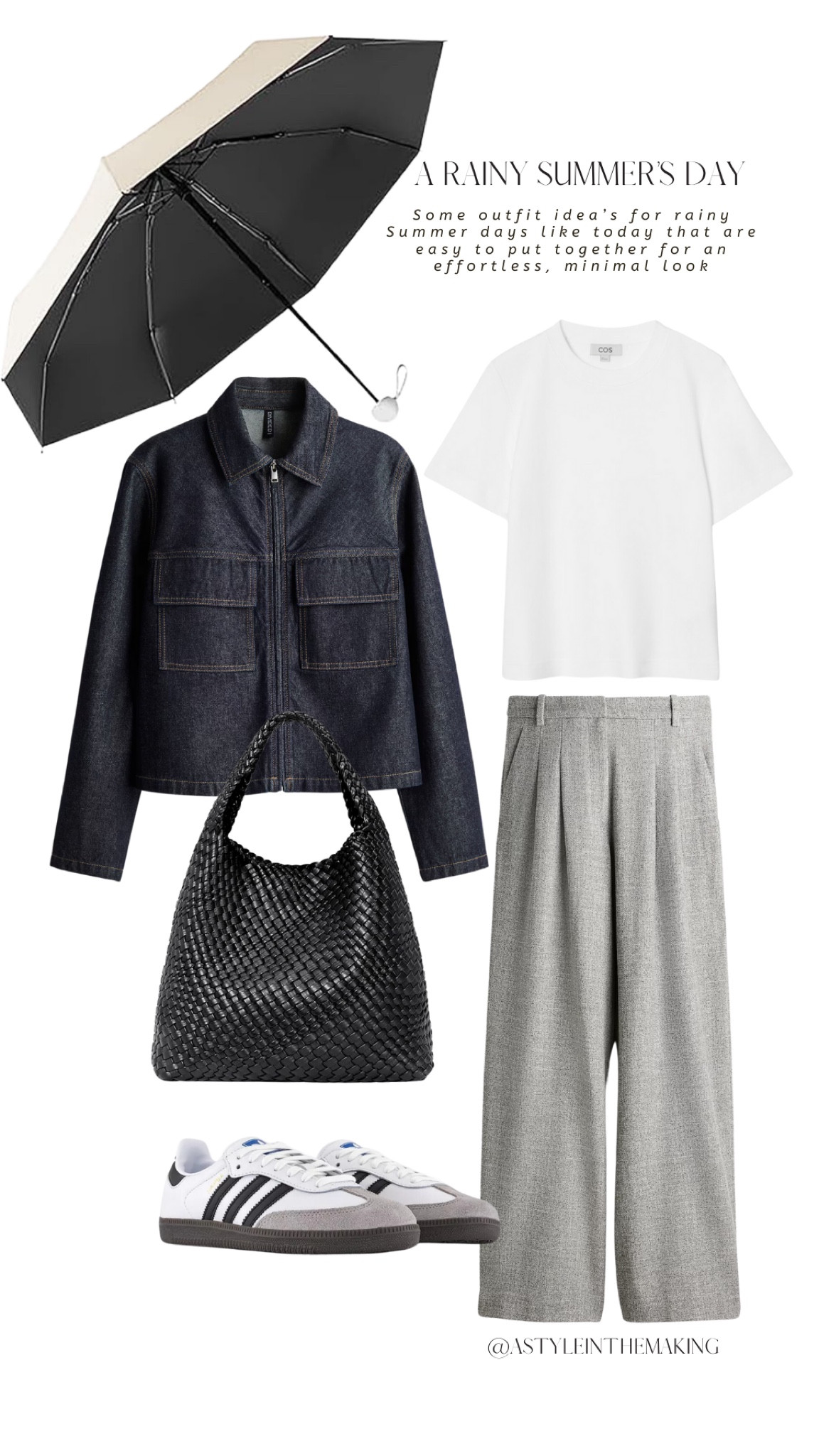 A rainy Summer’s day outfit idea  ☔️

Denim Jacket, transitional wardrobe, wardrobe staples, Abercrombie, stripe top, minimal style, everyday outfits, capsule wardrobe, sambas 

#LTKstyletip #LTKuk #LTKautumn