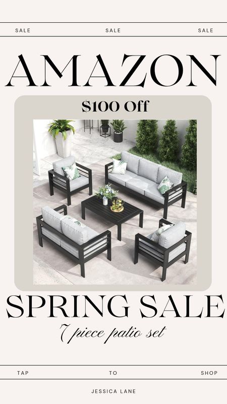 Amazon Spring Sale, save $100 on this 7 piece patio set.Outdoor furniture, patio set, 7 piece patio set, outdoor living, Amazon patio, Amazon spring sale

#LTKSeasonal #LTKhome #LTKsalealert