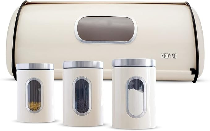 Stainless Steel Bread Box For Kitchen Countertop - Large Bread Keeper Storage Container With Easy... | Amazon (US)