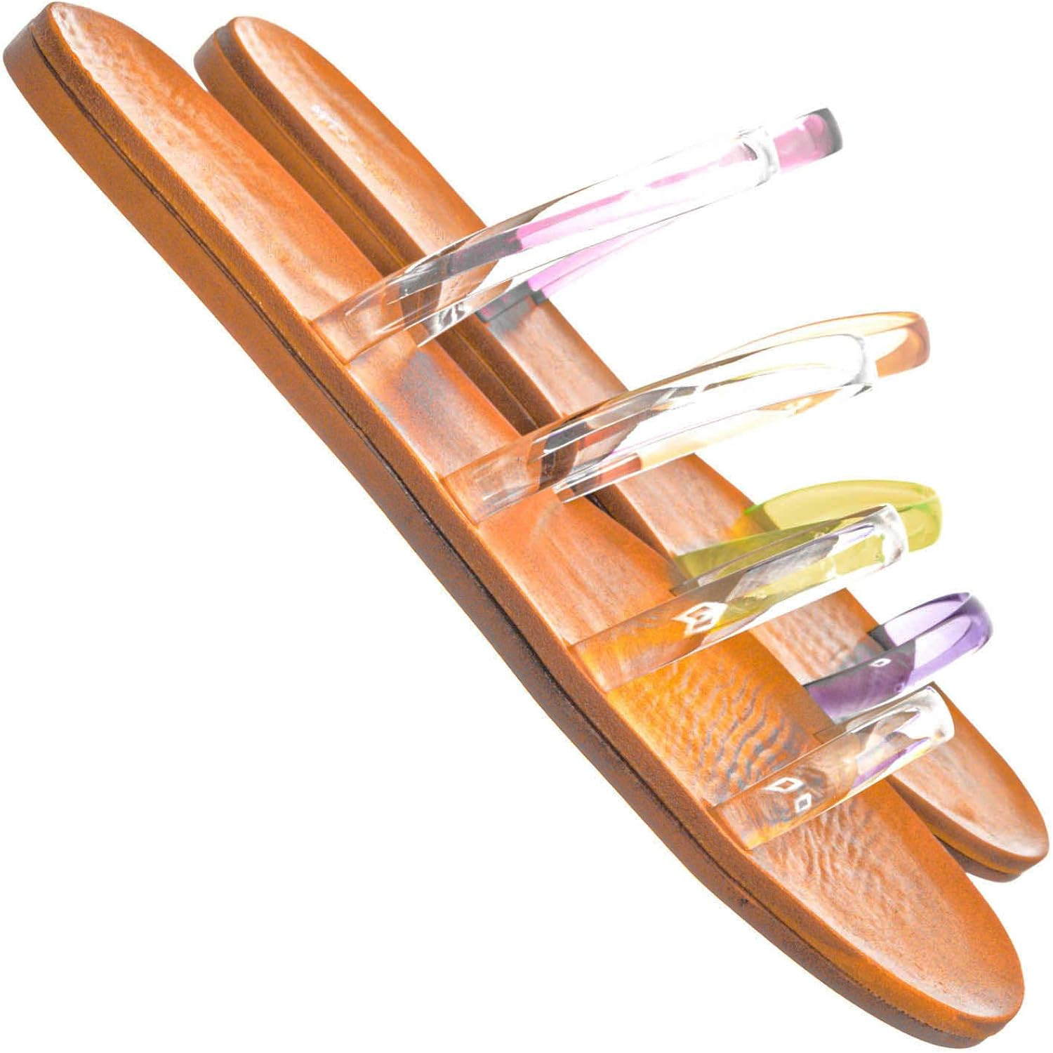 Aquapillar Multi Parallel Lucite Jelly Strap Slipper - Clear Thin Flat Sandal | Amazon (US)