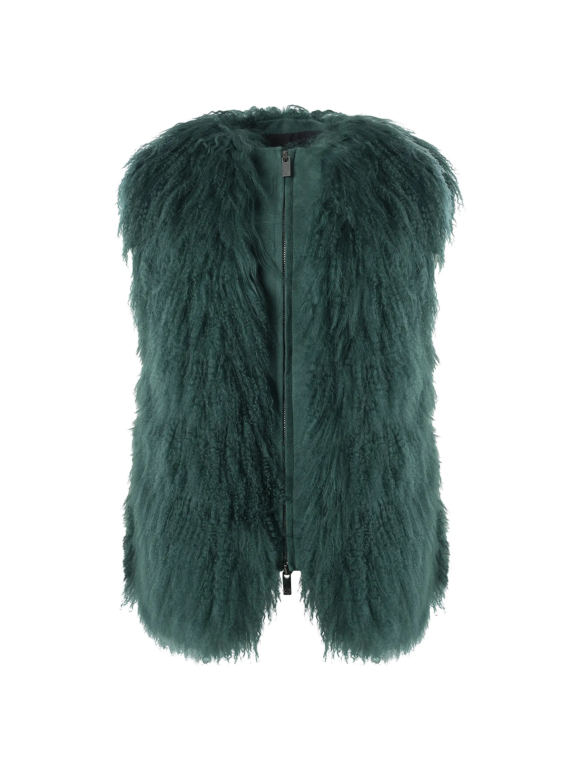 Select Mongolian Goat Zip Vest | Saks Fifth Avenue