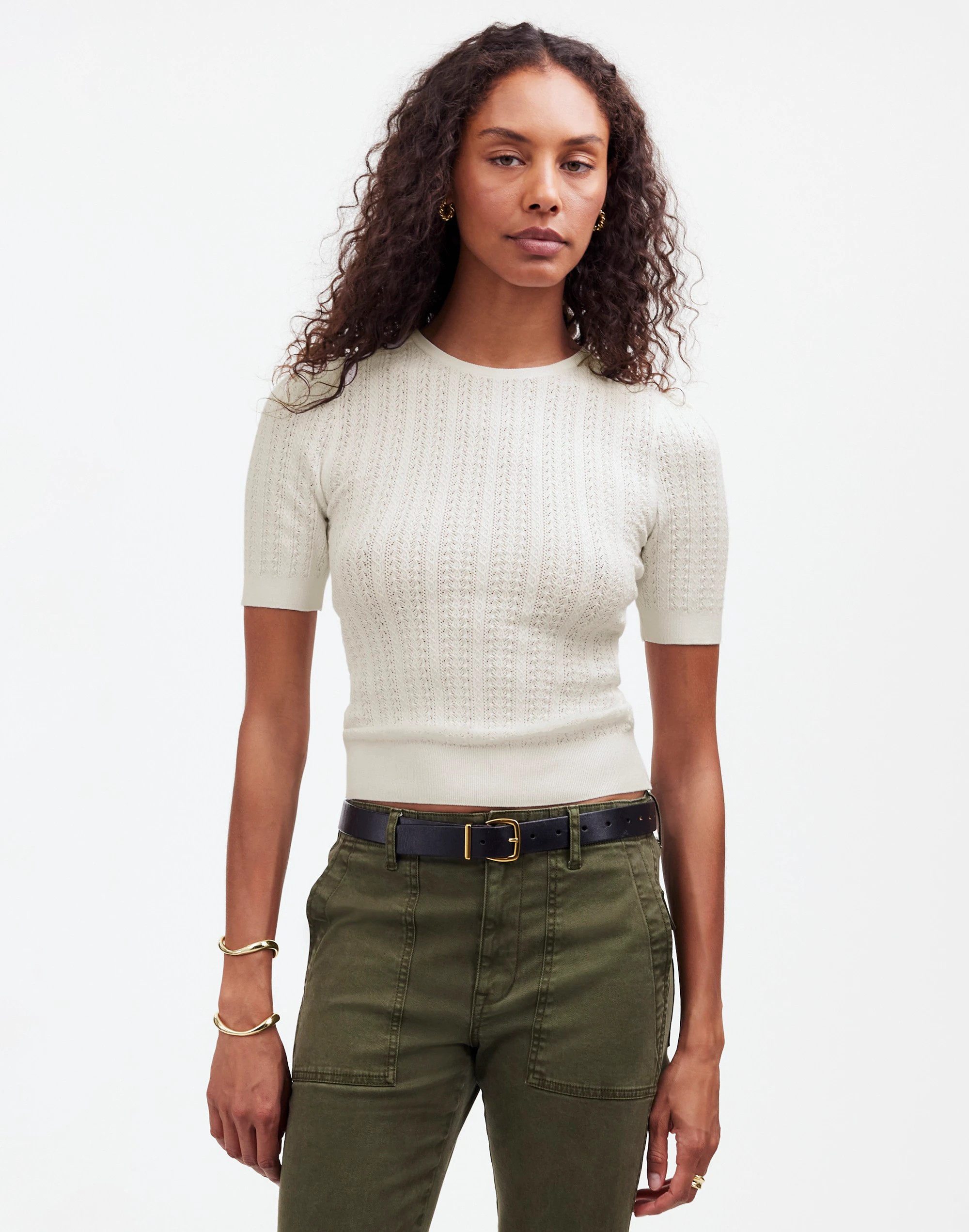 The Signature Open-Knit Crewneck Sweater Tee | Madewell | Madewell