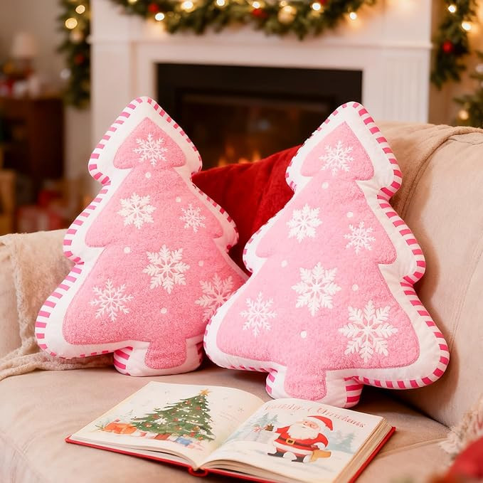 Lanpn Christmas Tree Pillows Set of 2, Christmas Decoration Winter Soft Cute 3D Shaped Xmas Tree ... | Amazon (US)