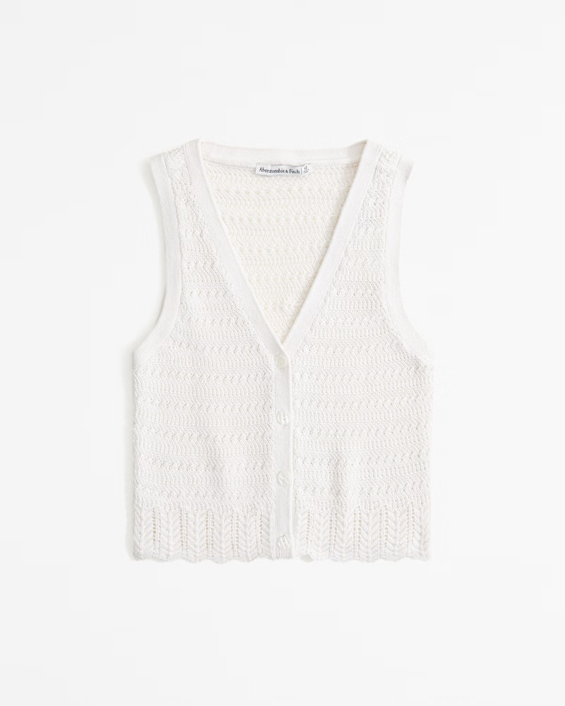 Women's Crochet-Style Sweater Vest | Women's Tops | Abercrombie.com | Abercrombie & Fitch (US)