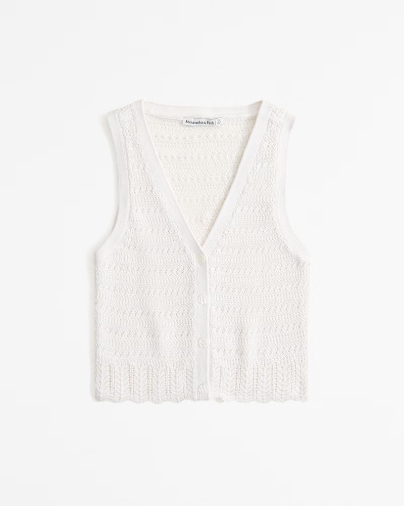 Women's Crochet-Style Sweater Vest | Women's | Abercrombie.com | Abercrombie & Fitch (US)