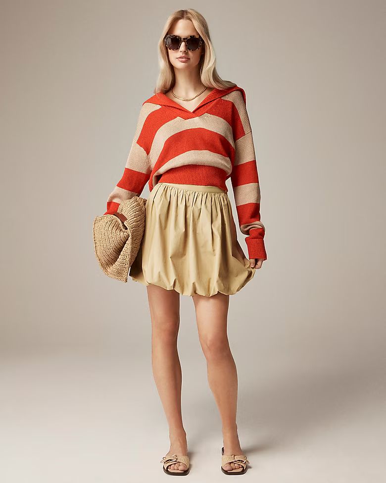 Pre-order Mini bubble-hem skirt in cotton poplin | J.Crew US