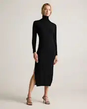 Mongolian Cashmere Turtleneck Midi Sweater Dress | Quince