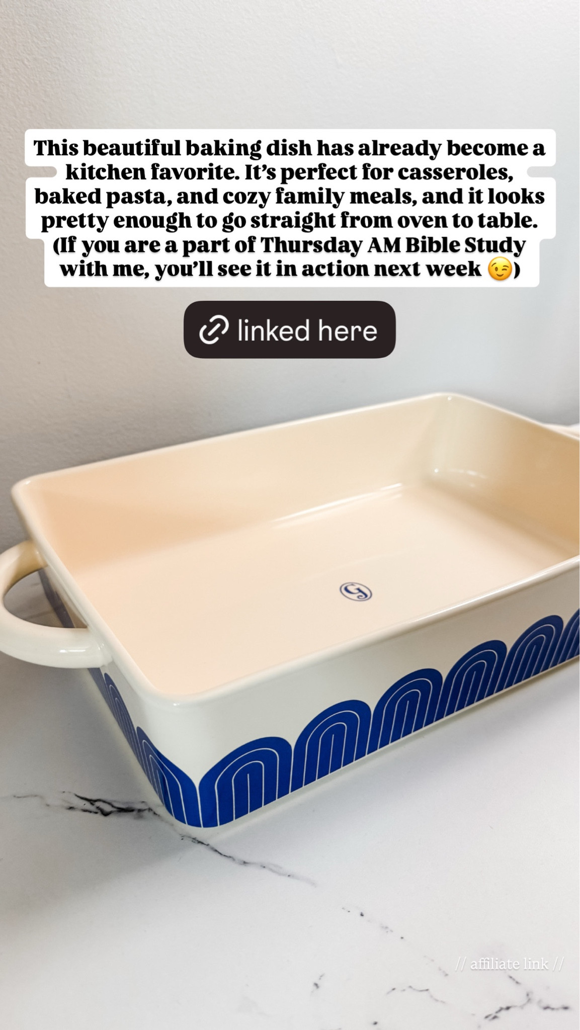 This beautiful baking dish has already become a kitchen favorite. It’s perfect for casseroles, baked pasta, and cozy family meals, and it looks pretty enough to go straight from oven to table.

#LTKHome #LTKMothersDay #LTKmomlife