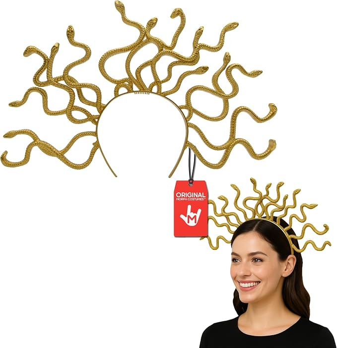 Amazon.com: Nicky Bigs Novelties Morph Medusa Snake Headband Greek Goddess Headdress Crown Cospla... | Amazon (US)