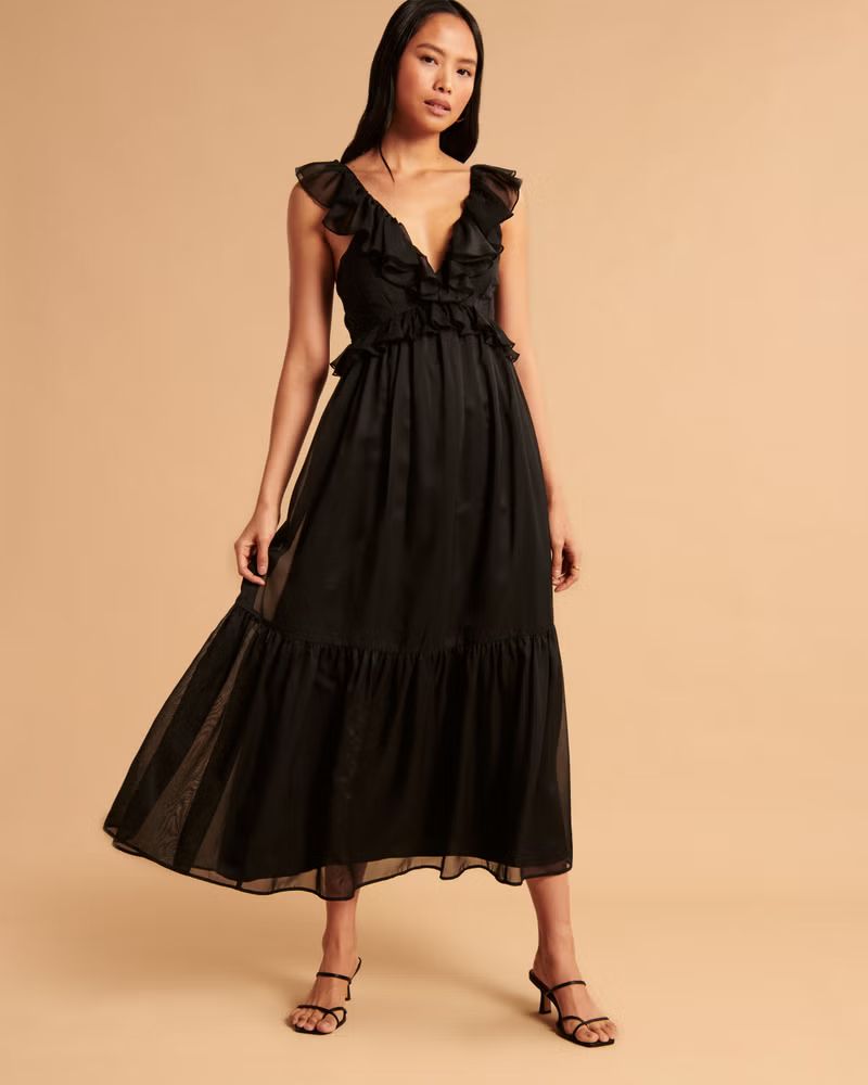 Women's Drama Ruffle Maxi Dress | Women's Dresses & Jumpsuits | Abercrombie.com | Abercrombie & Fitch (US)