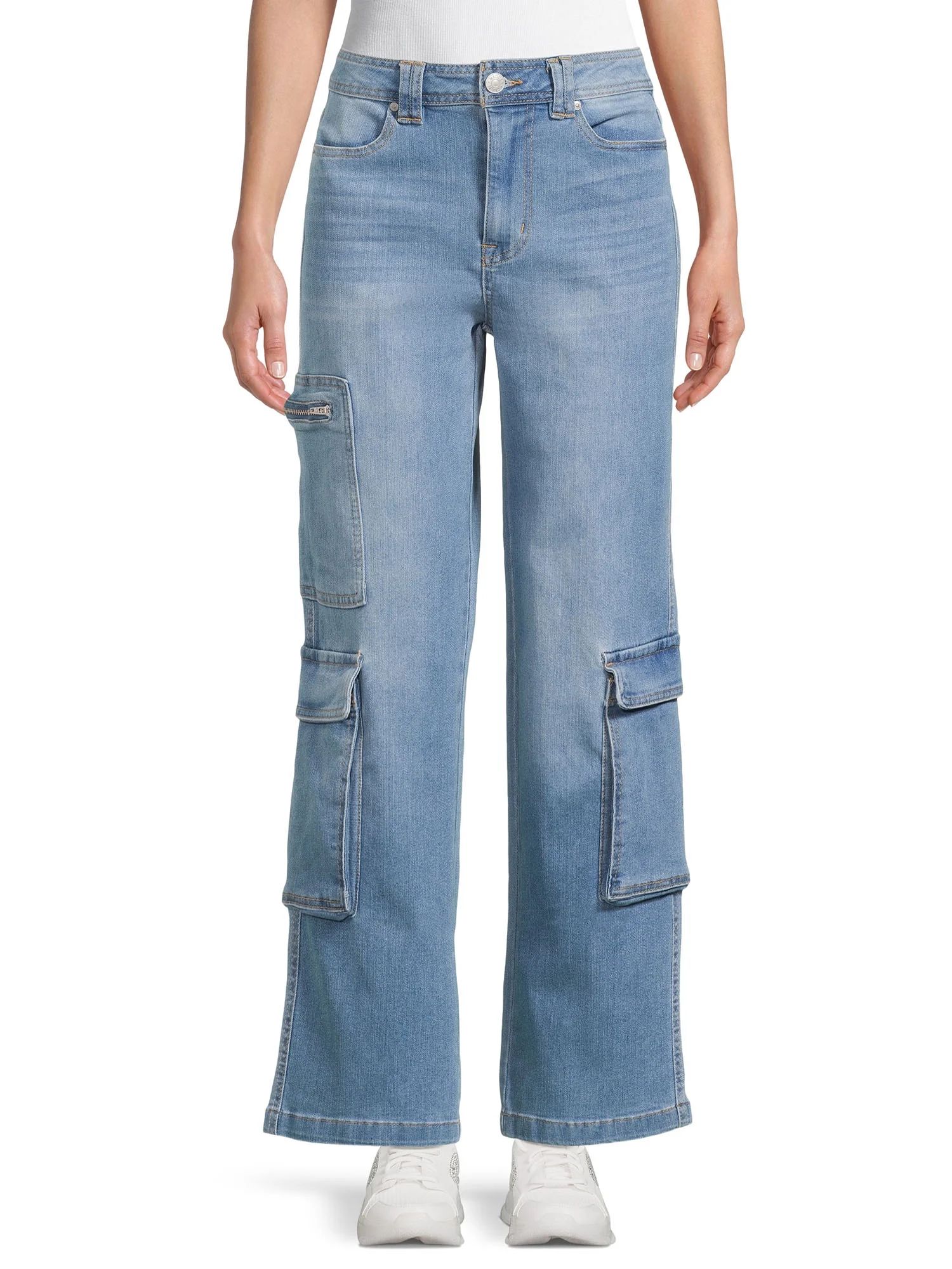 Madden NYC Juniors High Rise Cargo Pants, 29" Inseam, Sizes 1-21 | Walmart (US)