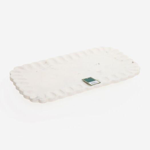 White Marble Platter 22x40cm | TK Maxx