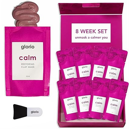 Glorio Calm Aloe Clay Masks (8 count & Applicator), for Reducing Redness & Inflamed Skin, Face Ma... | Amazon (US)