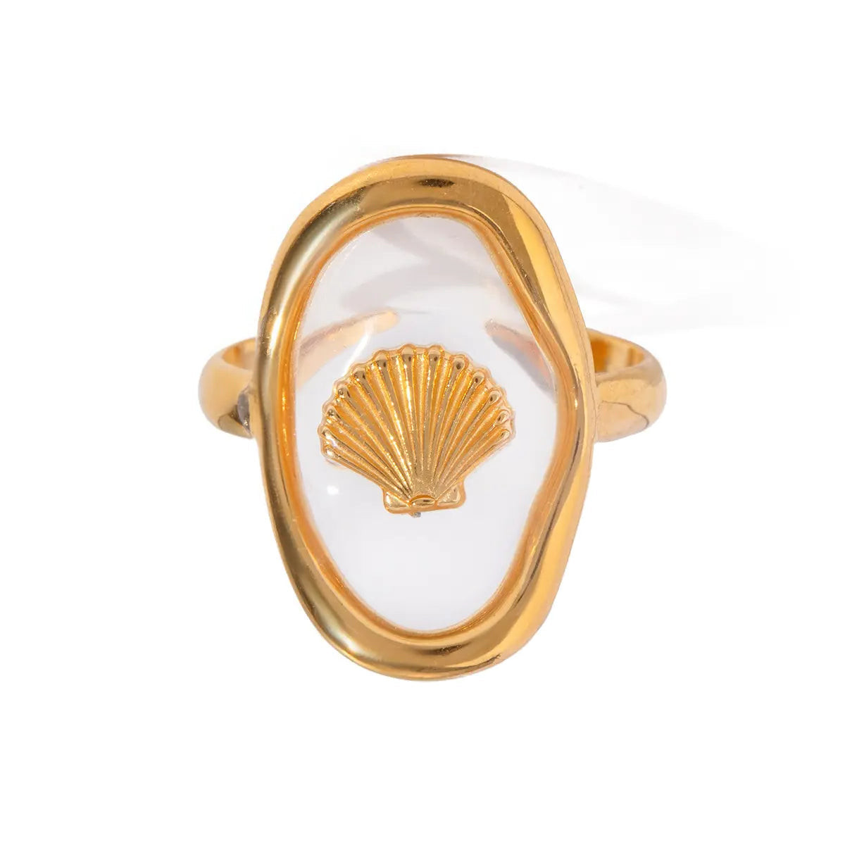 Malfi Acrylic Adjustable Shell Ring | Liv Bella Vita