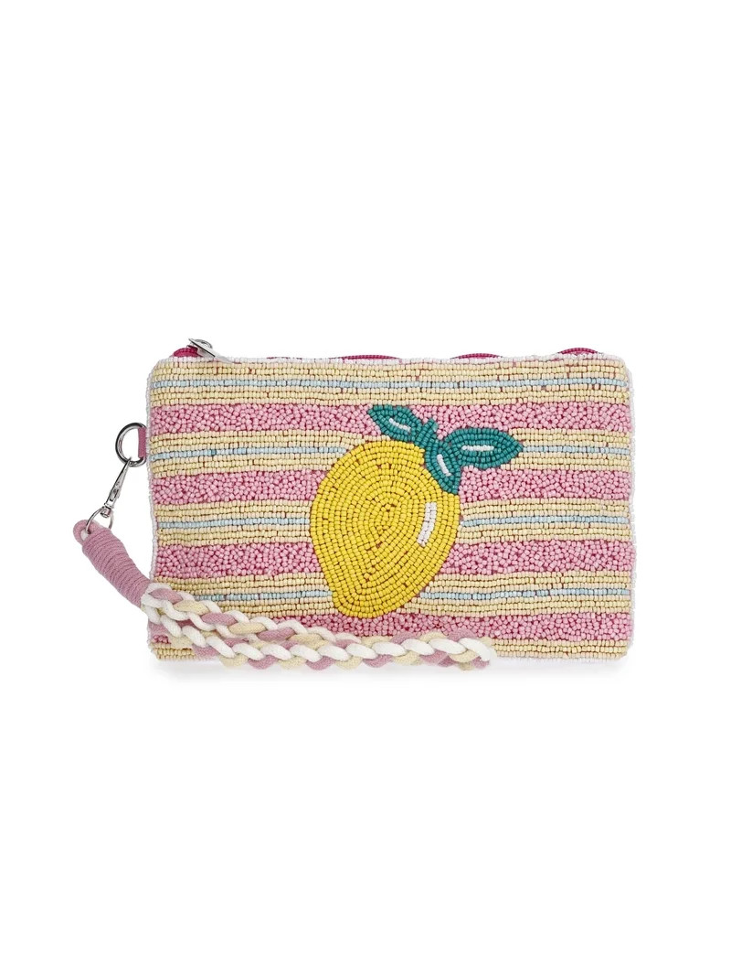 No Boundaries Women's Beaded Wristlet, Pink | Walmart (US)