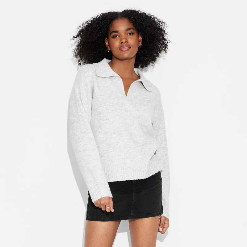 Women's Oversized Polo Pullover Sweater - Wild Fable™ | Target