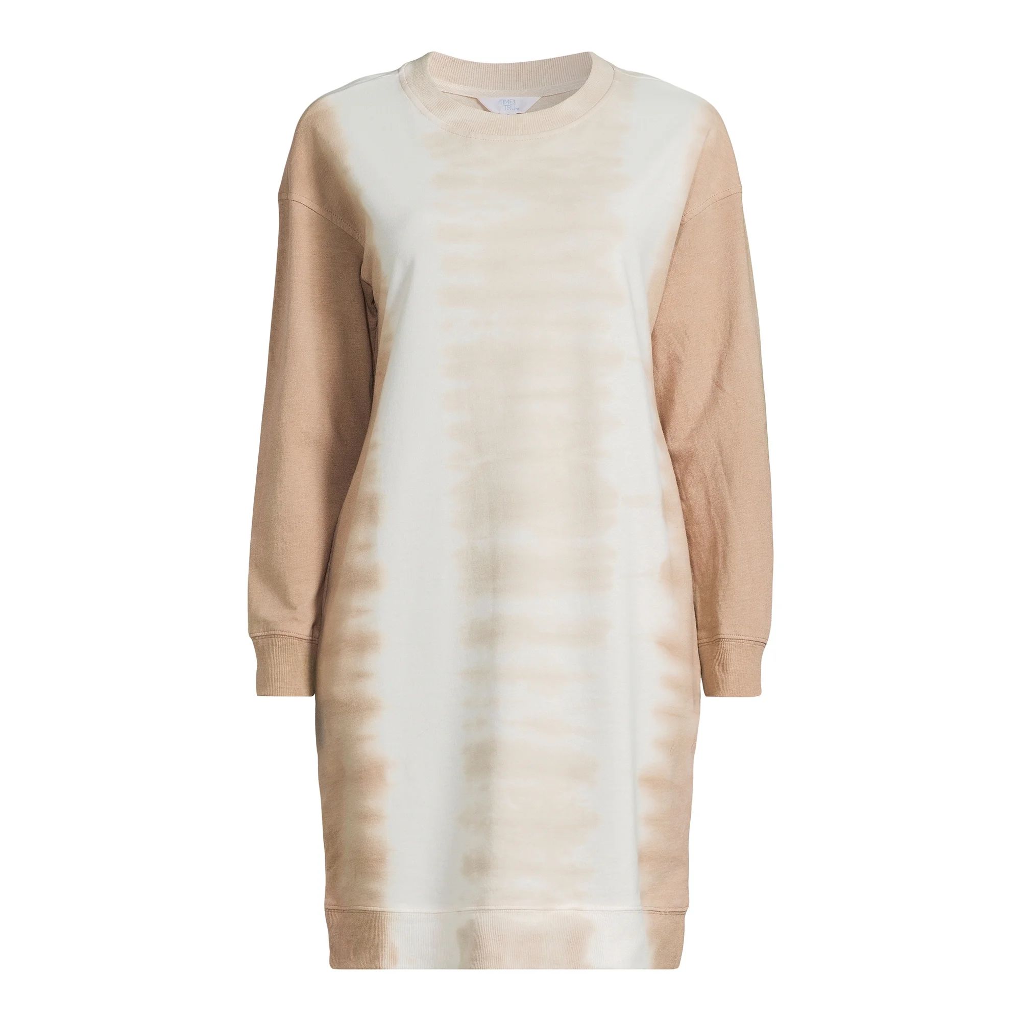 Time and Tru Women's Garment Wash Sweatshirt Dress, Sizes XS-XXXL | Walmart (US)