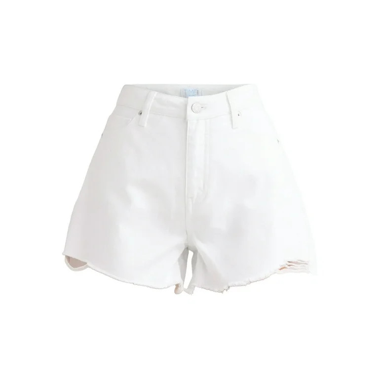 Time and Tru Women's High Rise Denim Short, 4" Inseam, Sizes 2-20 | Walmart (US)