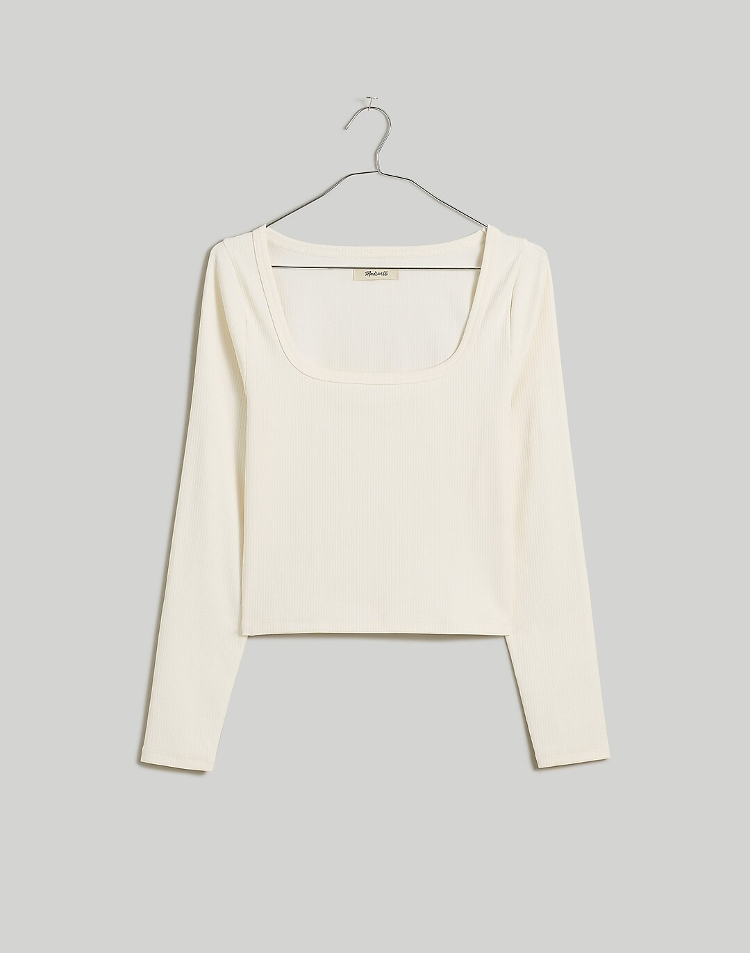 Square-Neck Long-Sleeve Crop Tee in Sleekhold | Madewell