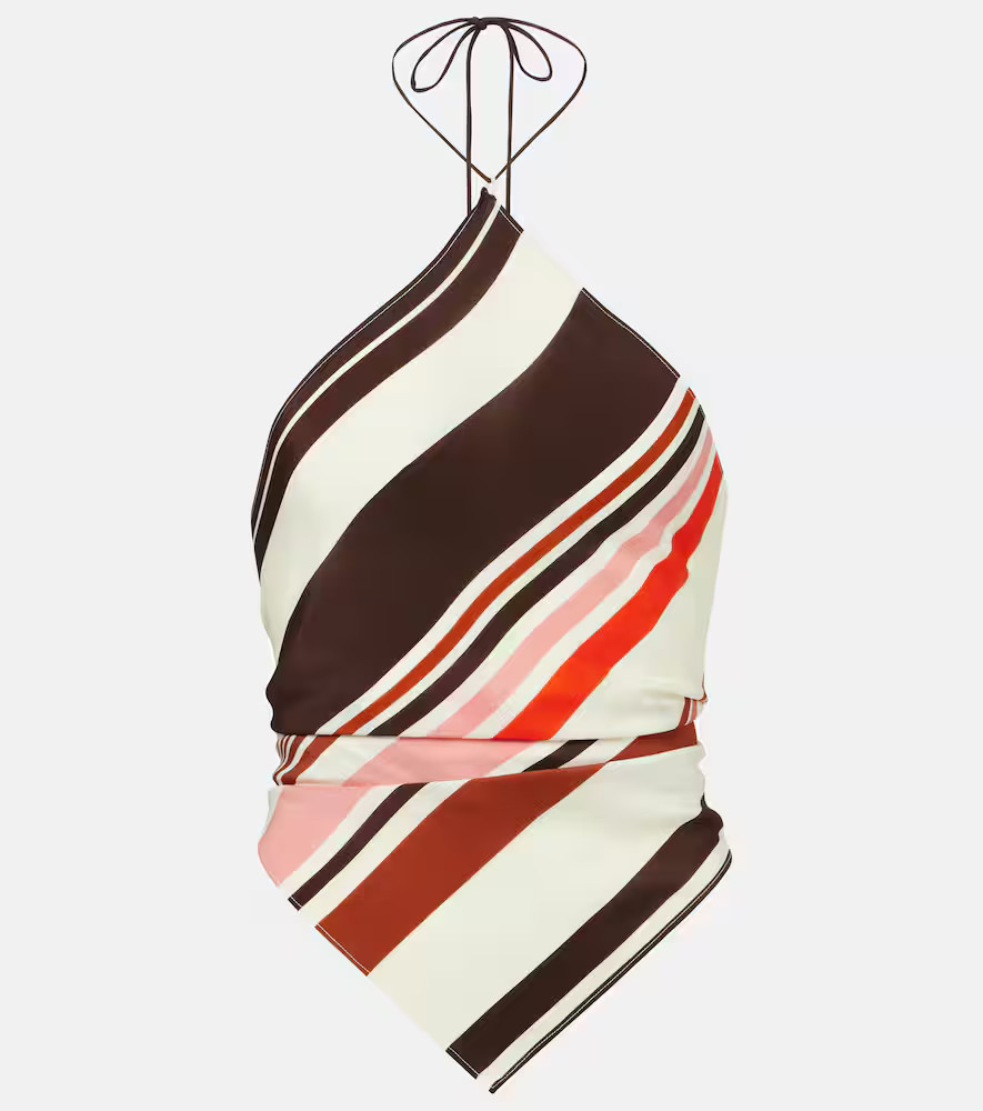 SIR Thistle striped open-back silk satin top | Mytheresa (US/CA)
