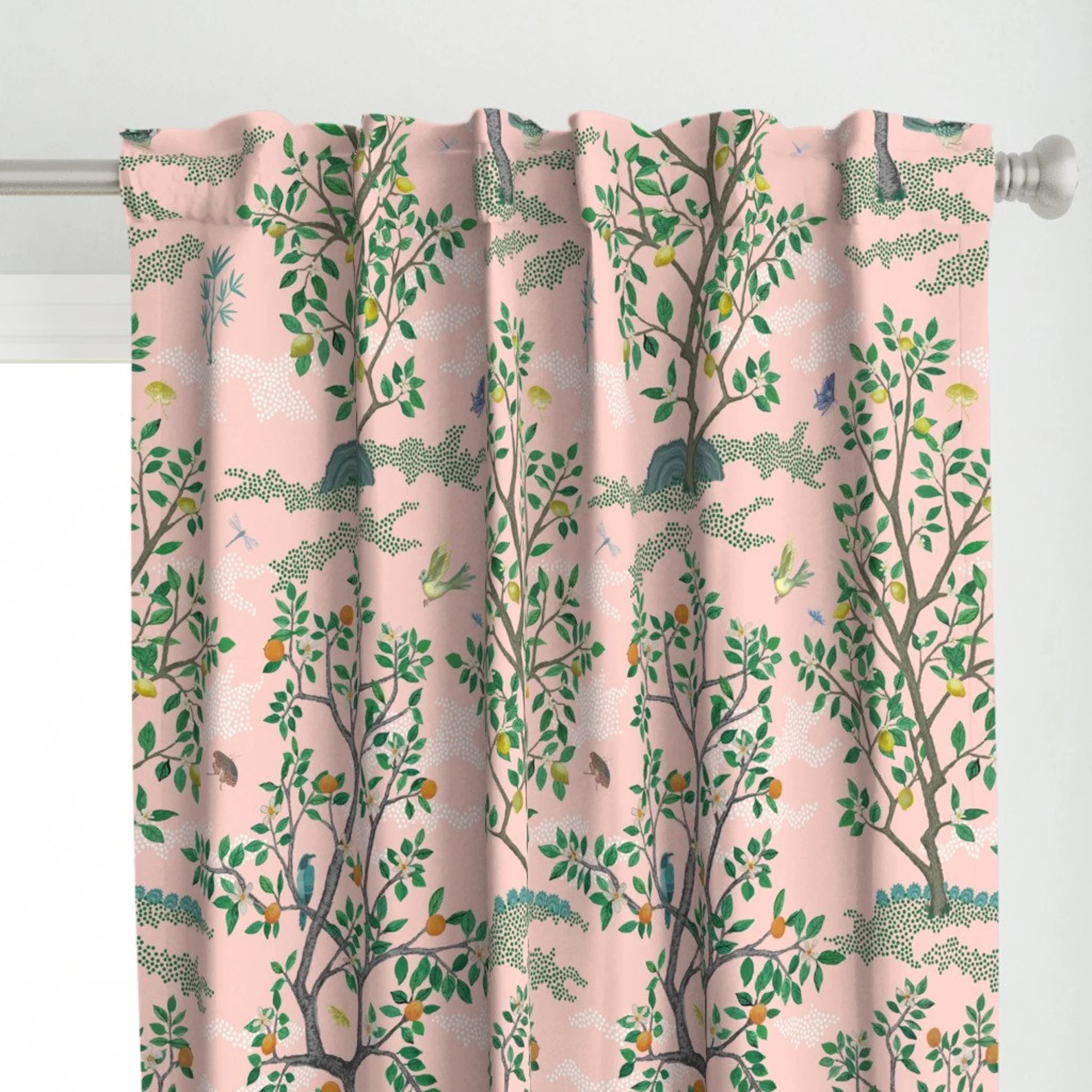 Chinoiserie Curtain Panel Citrus Grove by Danika_herrick - Etsy | Etsy (US)