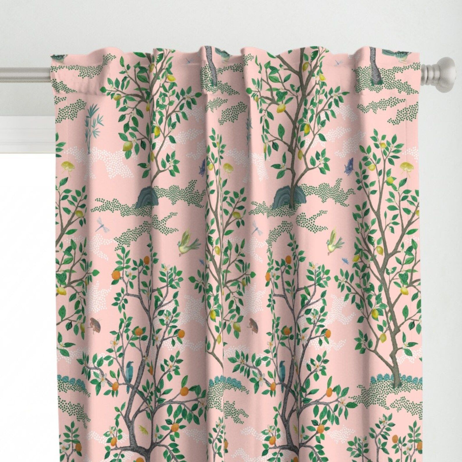 Chinoiserie Curtain Panel Citrus Grove by Danika_herrick - Etsy | Etsy (US)