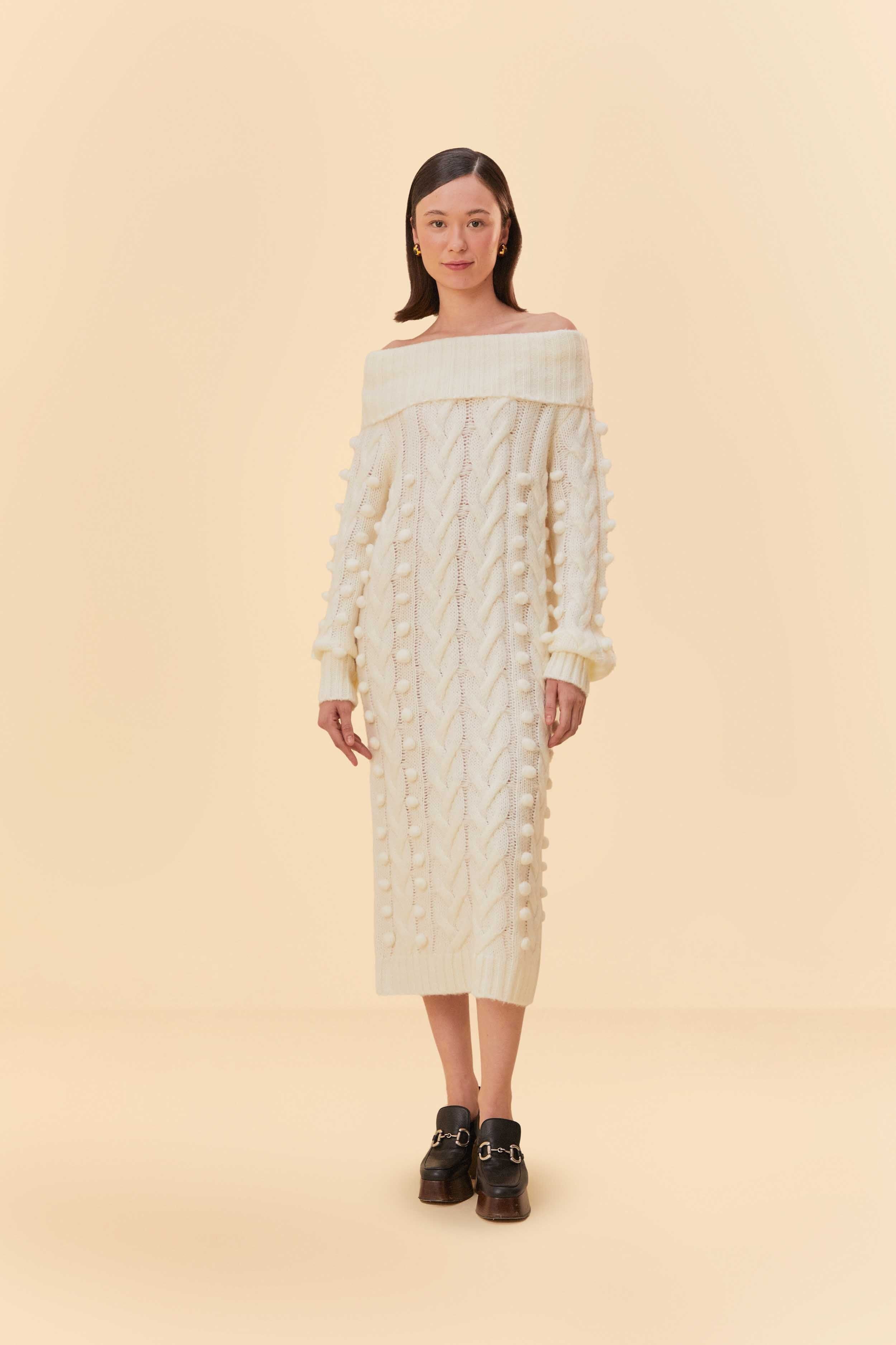 off-white braided midi sweater dress | FarmRio