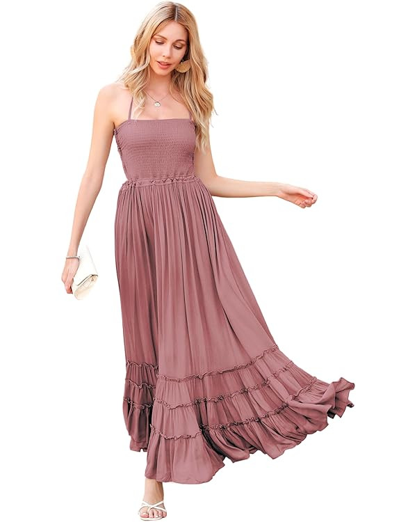 R.Vivimos Womens Summer Boho Sexy Backless Long Dresses | Amazon (US)
