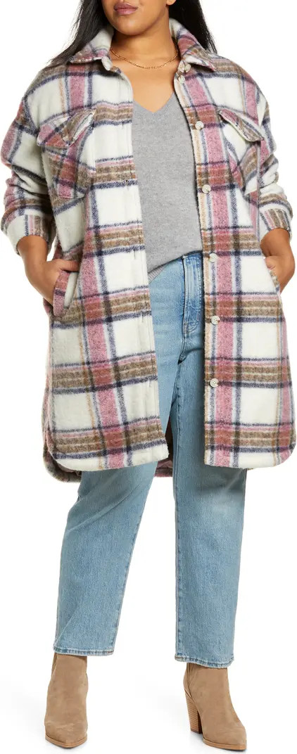 BLANKNYC Longline Plaid Shirt Jacket | Nordstrom | Nordstrom