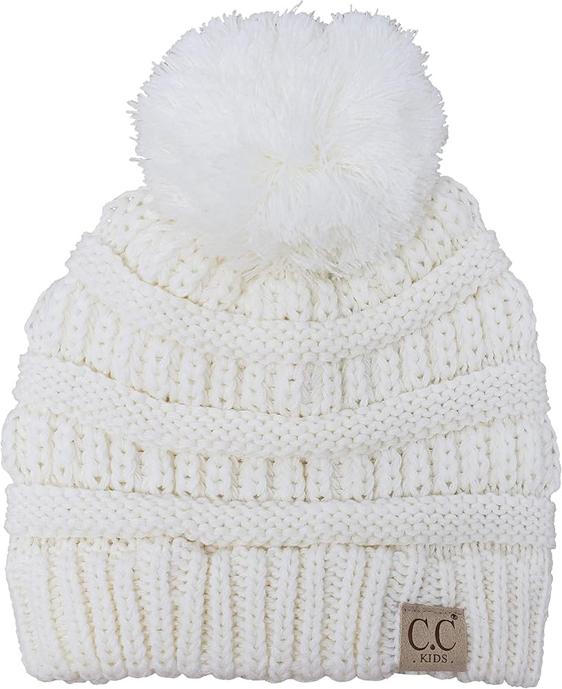 Funky Junque Kids Baby Toddler Cable Knit Children’s Pom Winter Hat Beanie | Amazon (US)