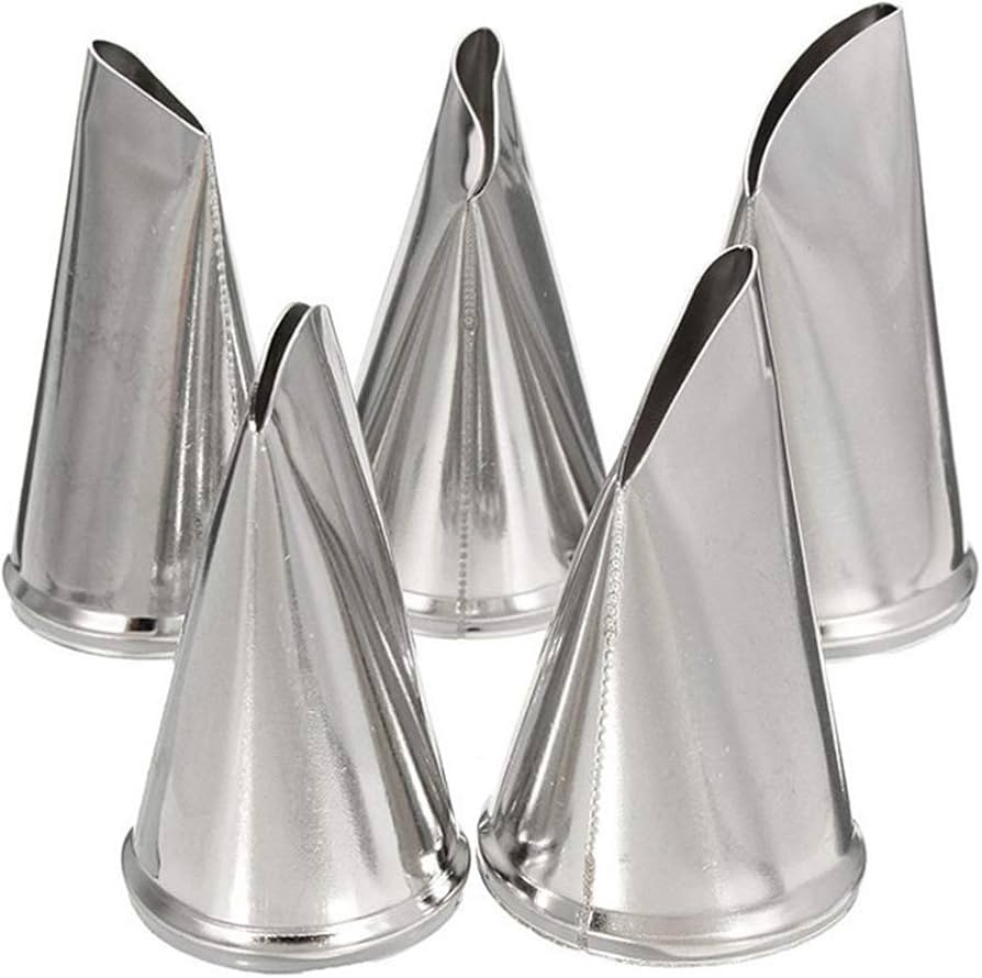 BeeSpring 5 pcs Petal Piping Nozzles Cake Decorating Tips Rose Flower Stainless Steel Icing Nozzl... | Amazon (US)