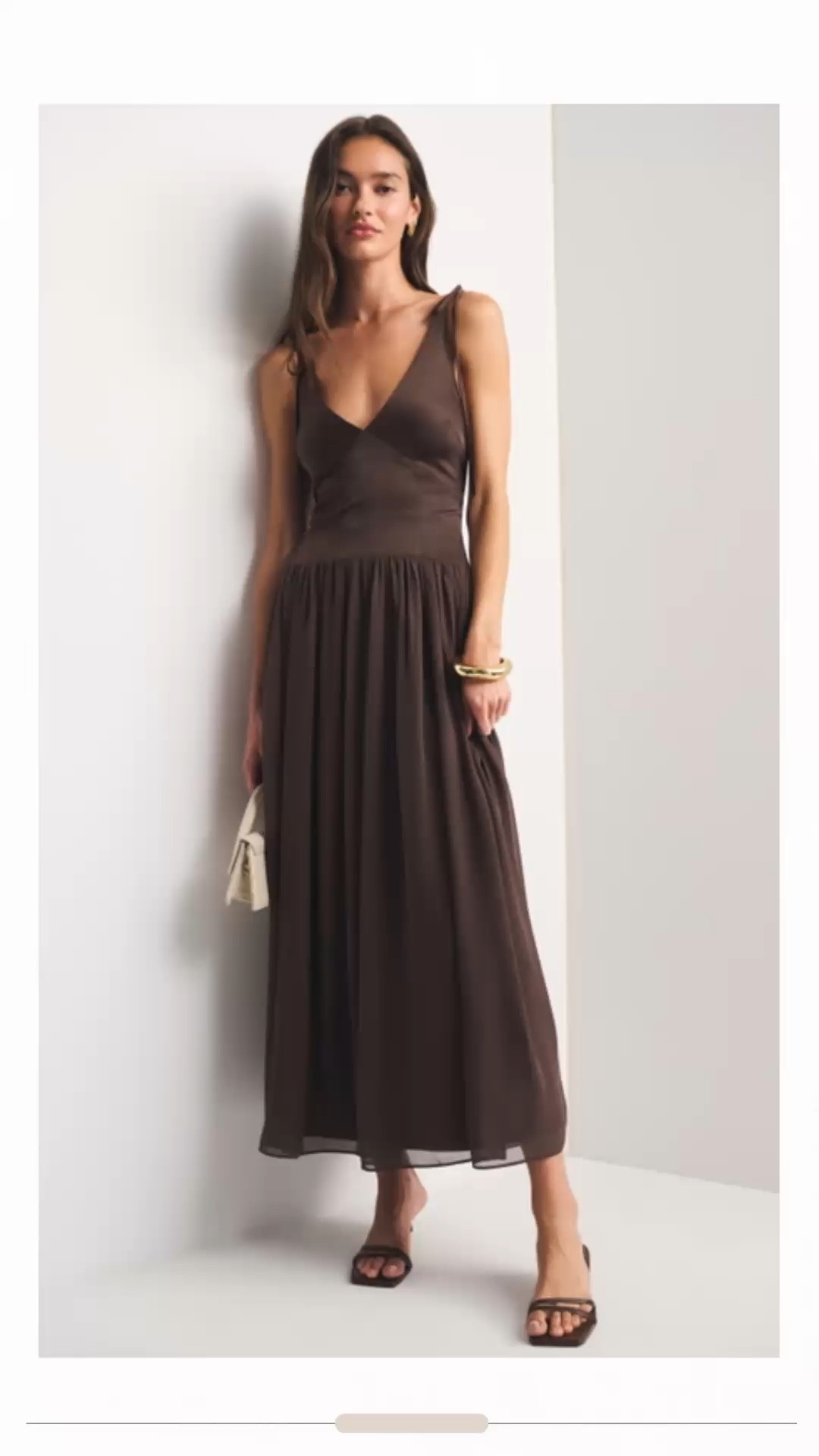 new dress from abercrombie - Satin Tie-Strap Maxi Dress // #LTKStyleTip wedding guest dress. date night dress.