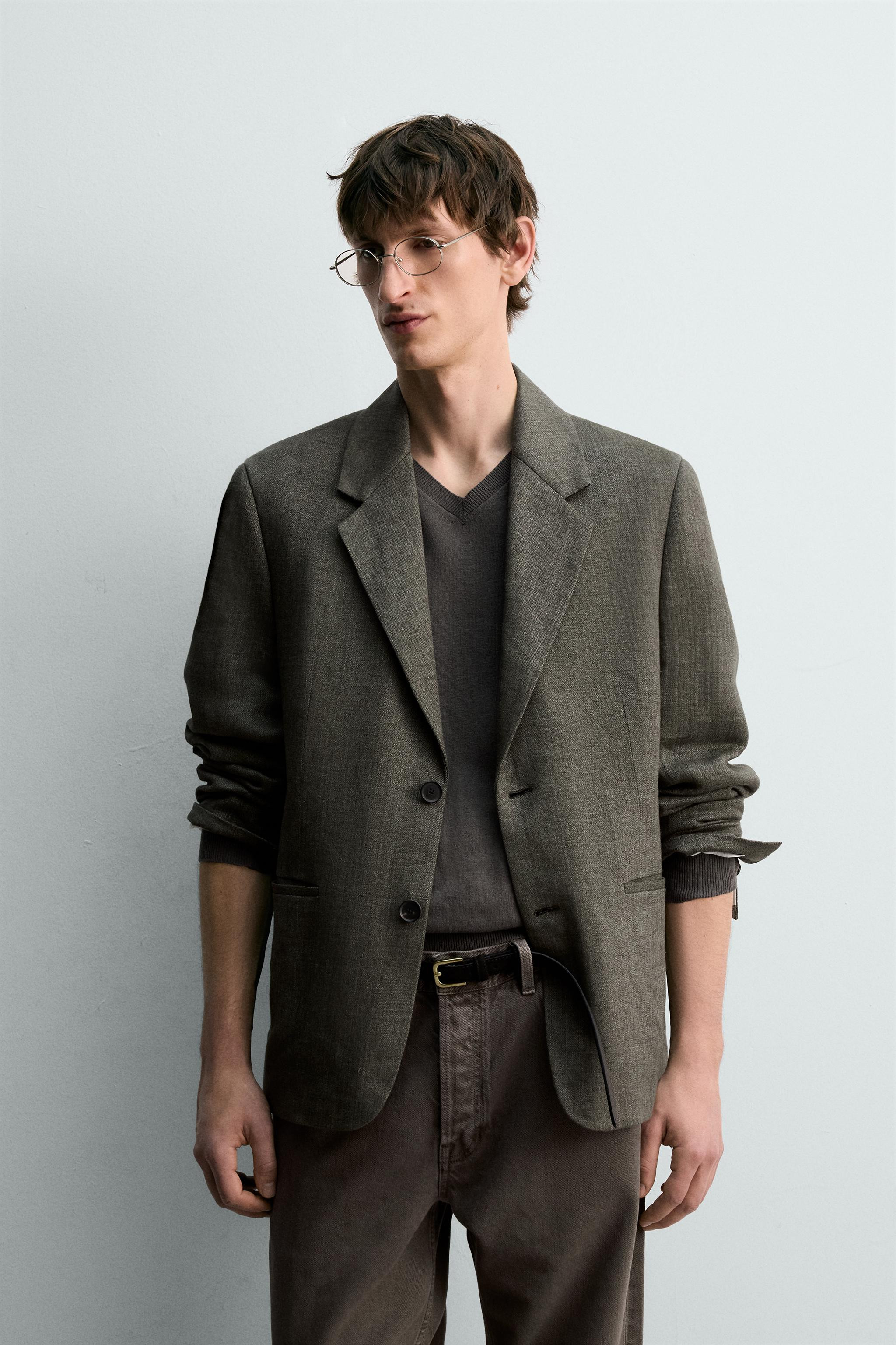 100% LINEN TEXTURED WEAVE BLAZER | Zara US