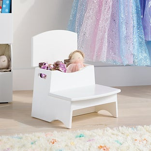 The Container Store&reg; Winslow Stepstool w/ Storage White | The Container Store