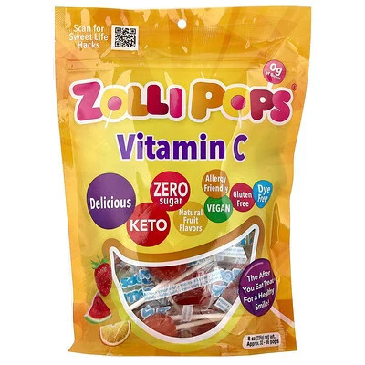 Zollipops, Vitamin C Pops, Approx. 32 - 36 Pops, 8 oz (226 g) | iHerb