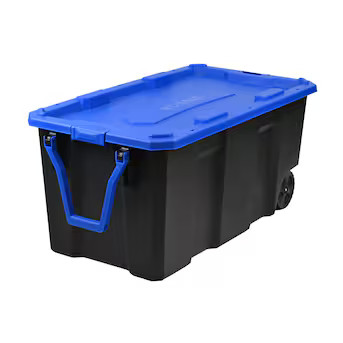 Kobalt X-large 50 -Gallons ( 200 -Quarts ) Black Heavy Duty Rolling Stackable Tote with Latching ... | Lowe's