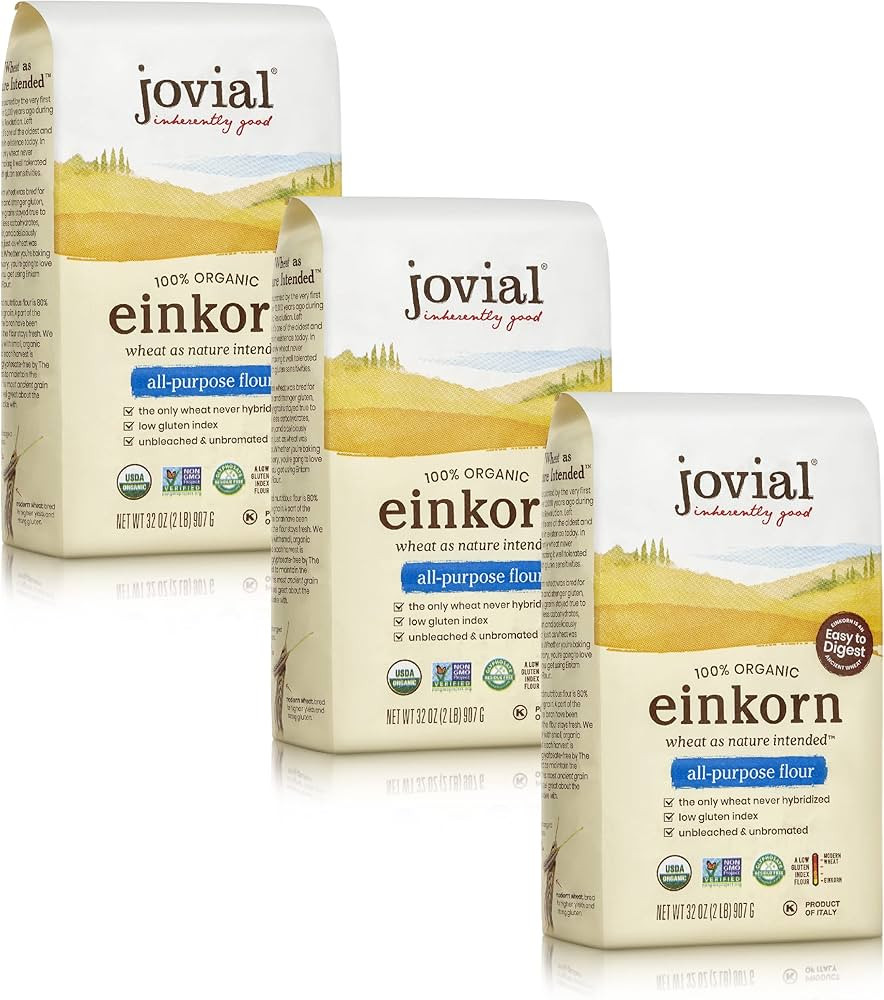 Jovial 100% Organic Einkorn All Purpose Flour - Baking Flour, High Protein, USDA Certified Organi... | Amazon (US)