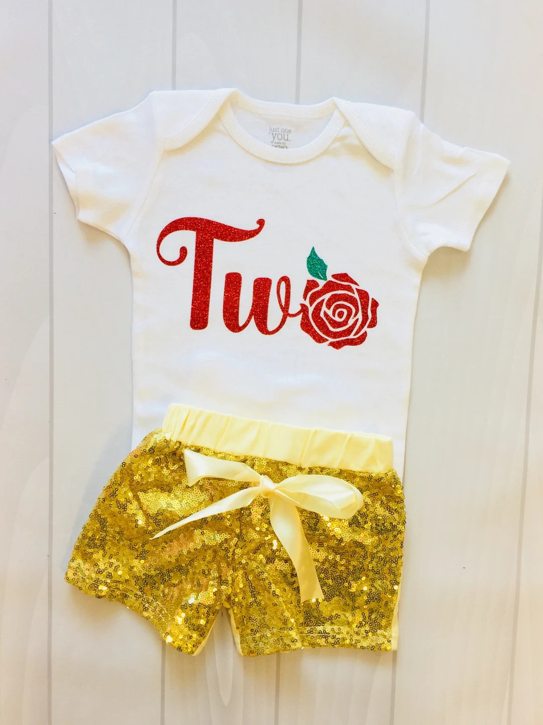 Beauty and the Beast 2nd Birthday Girls Outfit Birthday Set Two - Etsy | Etsy (US)