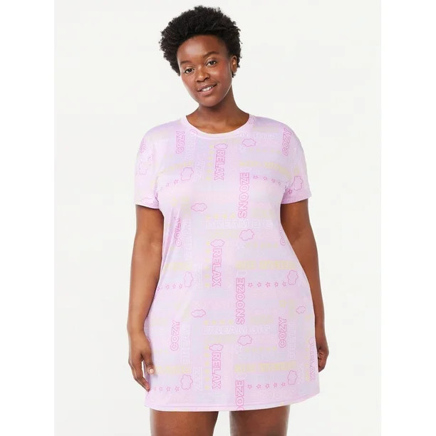 Joyspun Women's Print Sleepshirt with Pockets, Sizes S/M to 2X/3X | Walmart (US)