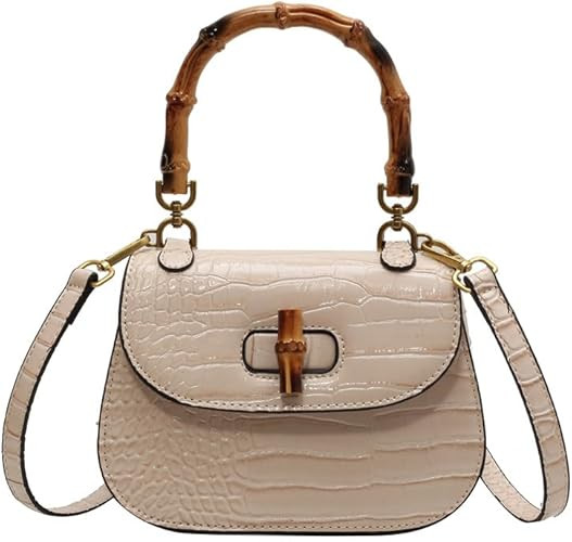 Women Handbag Tote Bag Bamboo Handle Fashion Satchel Elegant Handmade Crossbody Purse Artificial ... | Amazon (US)