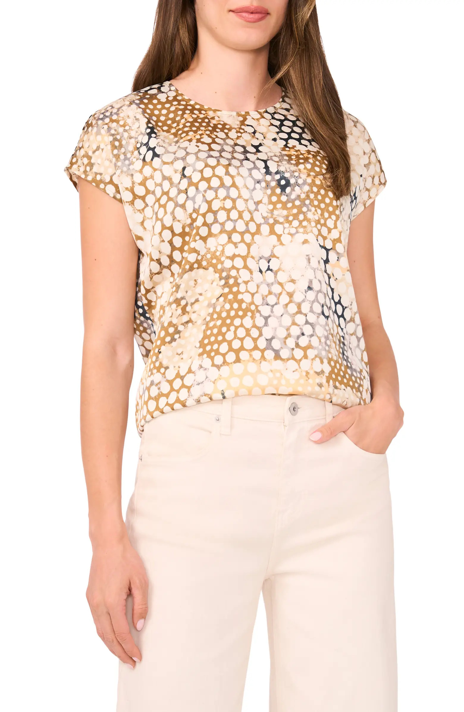 Print Cap Sleeve Top | Nordstrom